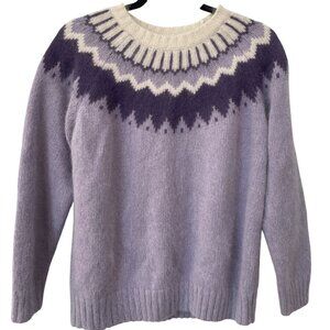 Y2K Vintage White Stag Sweater Size XL Crewneck Nordic Fair Isle Lambswool